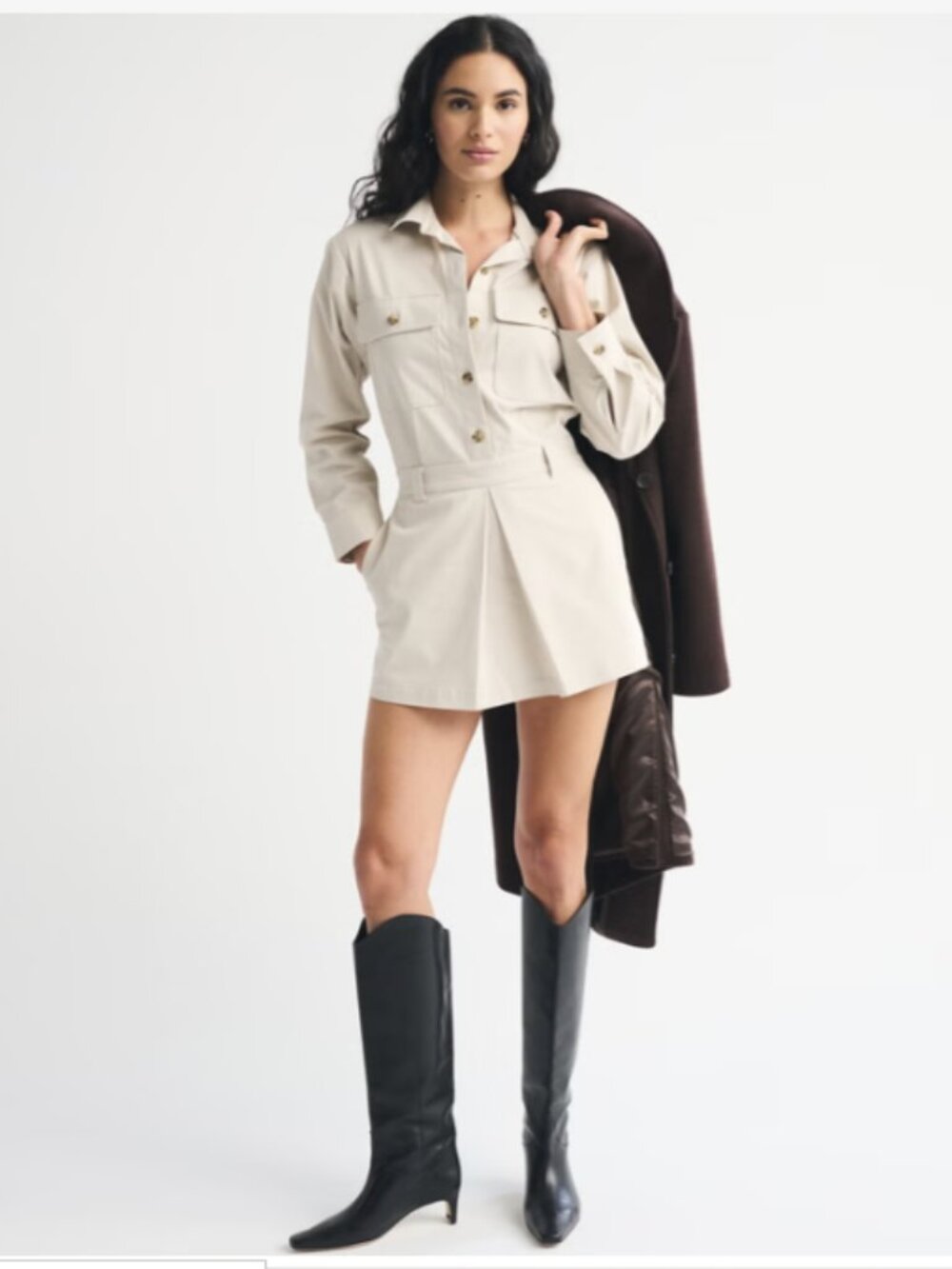 NWT Abercrombie & Fitch Cream Utility Skort Dress
